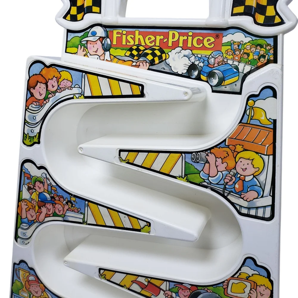 Vintage Fisher-Price Zig Zag Racetrack‎ Toy Race Car Track